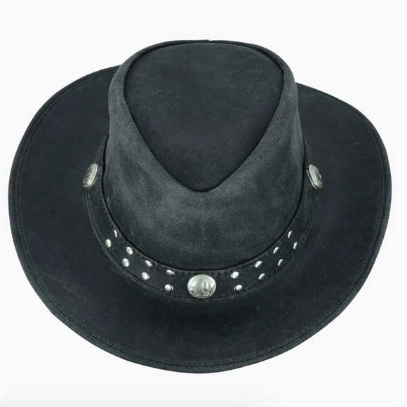 💋HOST PICK💋 Lesa collection inc Arizona Leather Hat WesternStyle Concho L UNIS - Picture 1 of 8